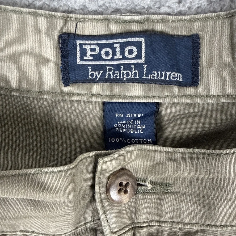 Polo Ralph Lauren Hammond Pants Mens 36x33 Olive Green Pleated Cuffed